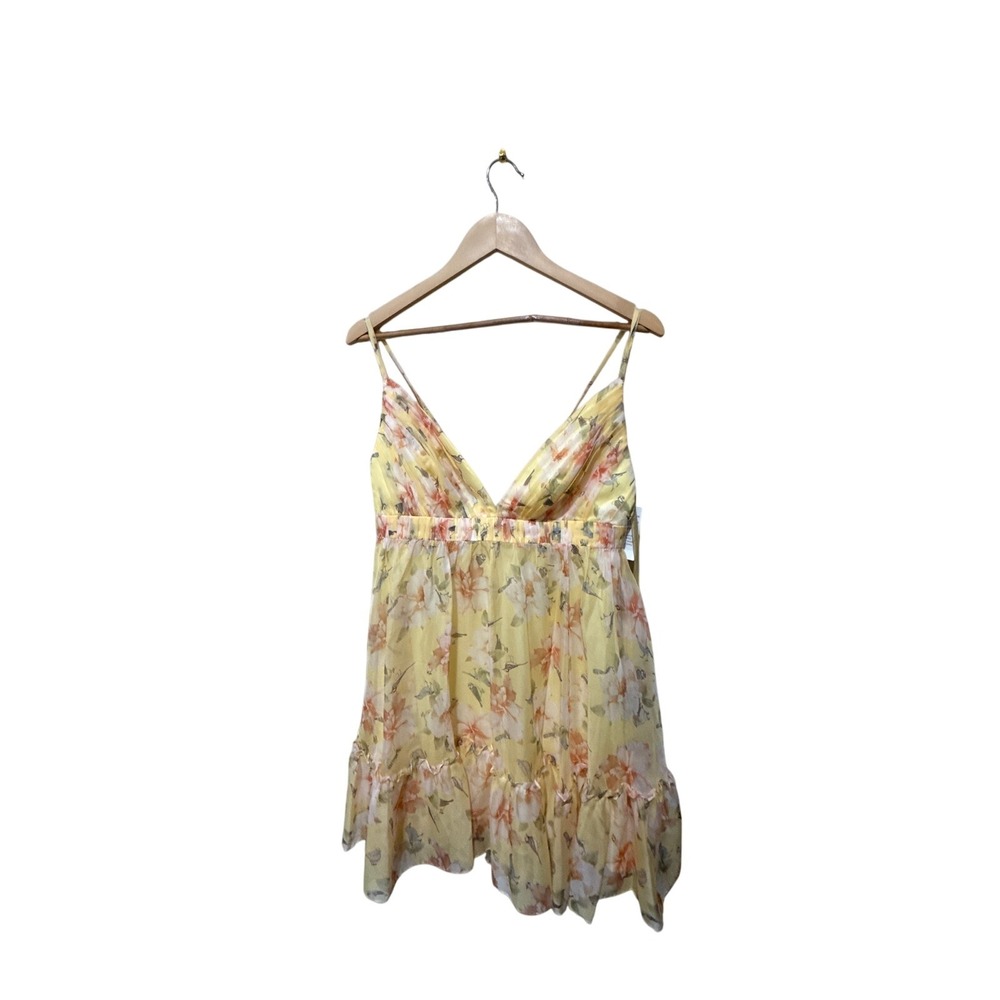 Mac Duggal 70240 Strappy Back‎ Yellow Floral Dress Size 6 - Picture 5 of 6